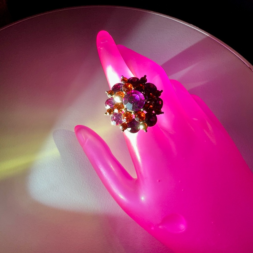 Park Lane Gold and Purple Cluster Ring